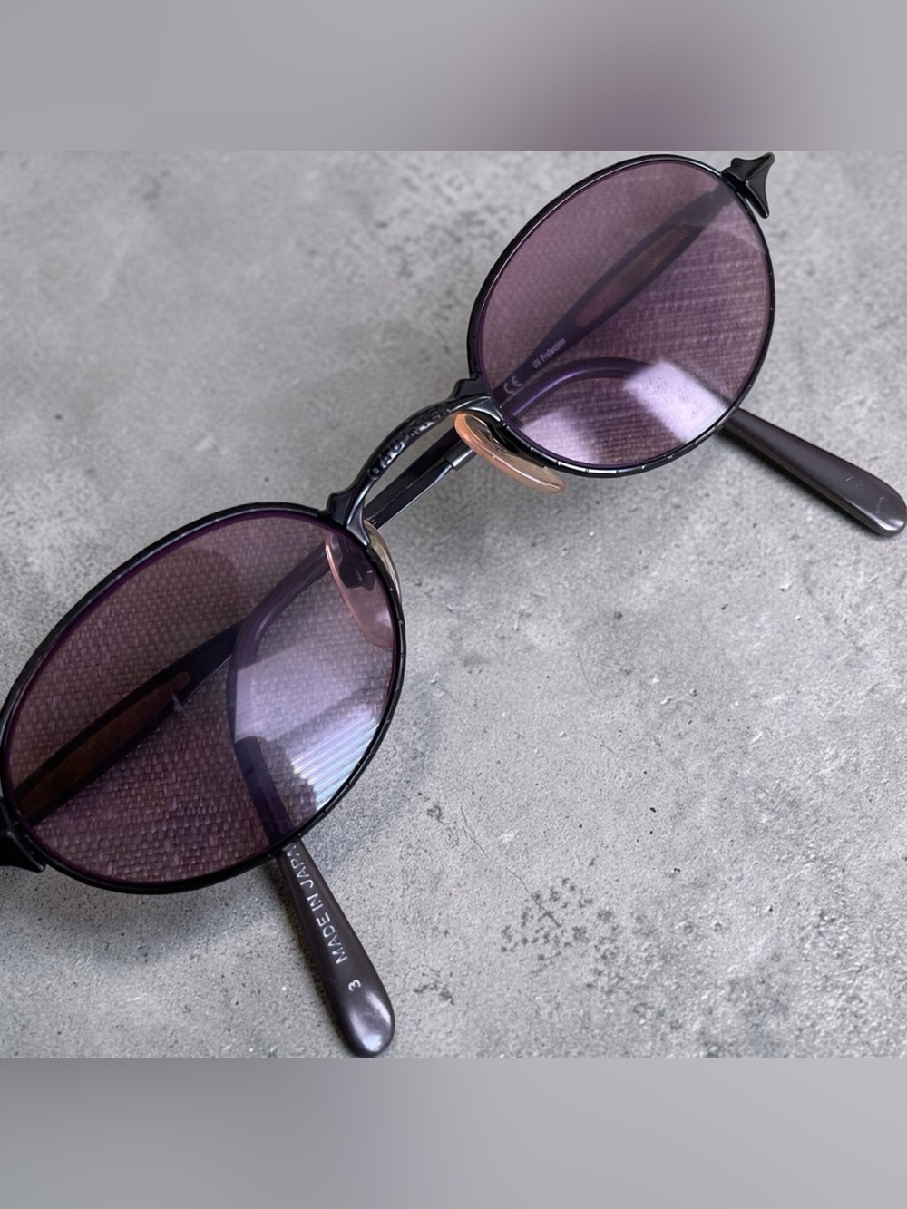 Vintage Jean Paul Gaultier Purple Lens Women's Black Metal Sunglasses